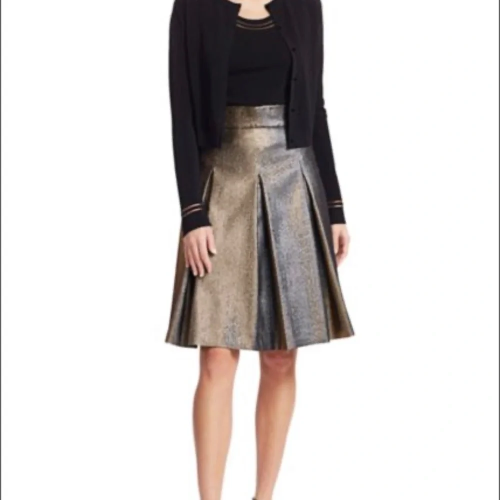 NWOT AKRIS PUNTO Iridescent Lamé Bell Skirt - Picture 10 of 10
